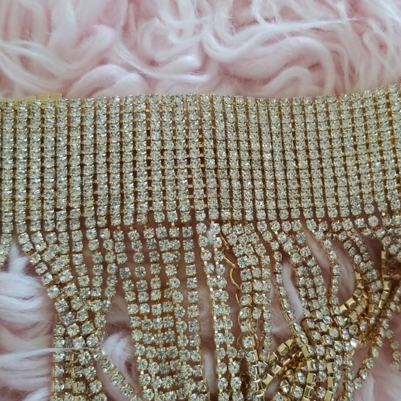 Dolls kill gold rhinestone chain choker - Picture 5 of 7